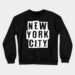 New York City - Vintage White Text Crewneck Sweatshirt